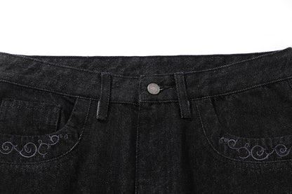 Pocket Embroidery Flare Denim Jeans WN25916