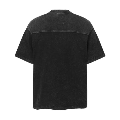 Waffle Panel Zip Design Short Sleeve T-Shirt WN26751