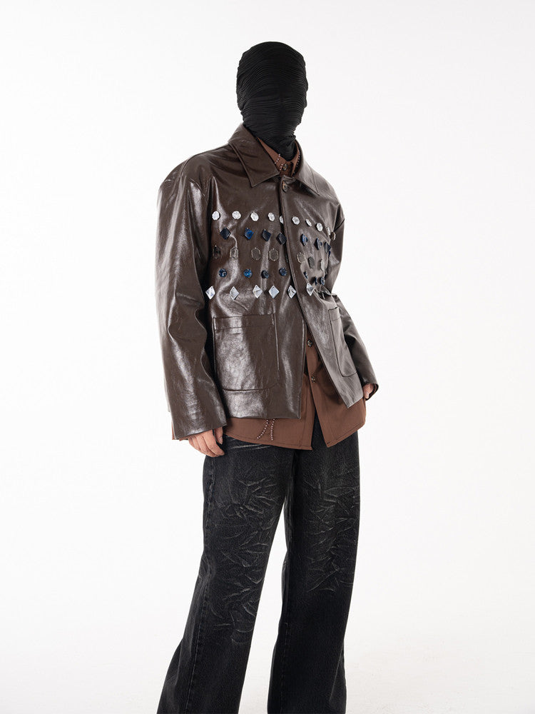 Gem Studs Design Pocket Tailored Jacket WN23627