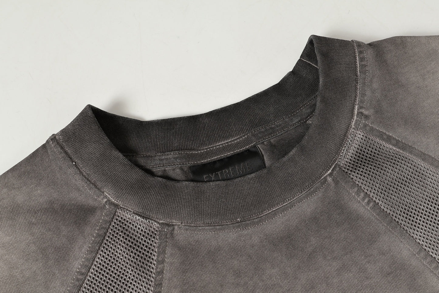 Washed Mesh Panel Short Sleeve T-Shirt WN25504