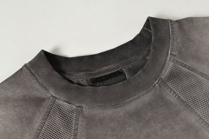 Washed Mesh Panel Short Sleeve T-Shirt WN25504