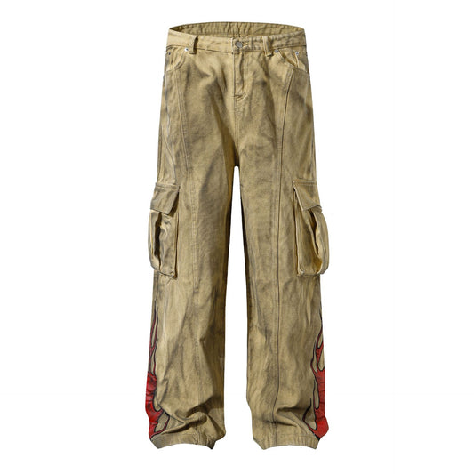 Washed Multi-Pocket Cargo Pants WN13064