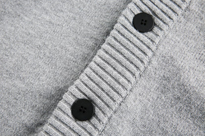 Letter Embroidery Hooded Knit Cardigan WN28125