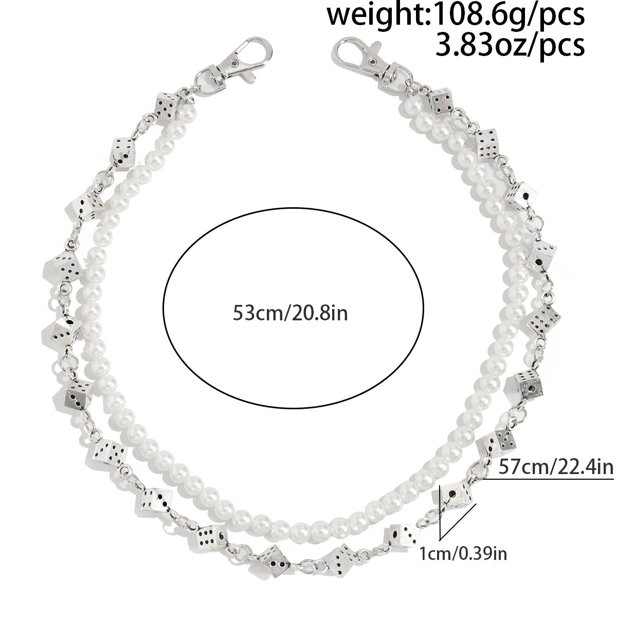 Dice Pearl Beads Pants Chain WN21060