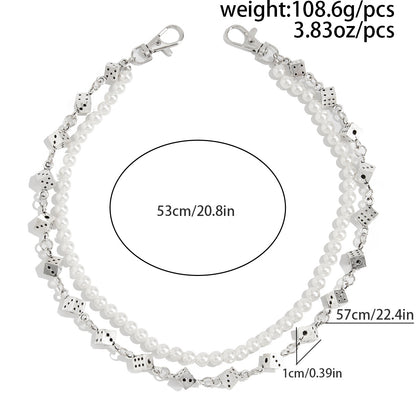 Dice Pearl Beads Pants Chain WN21060