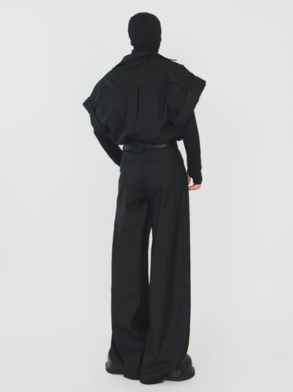 Wide Cuff Design Short Sleeve Shirt WN17378