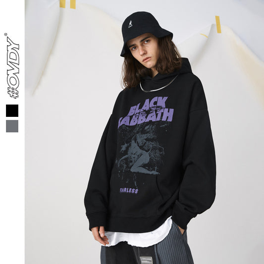 Oversize Print Pullover Hoodie WN12355