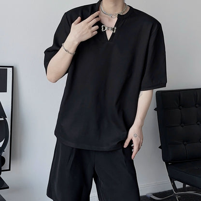 Minimalist V-Neck Short Sleeve T-Shirt WN19340