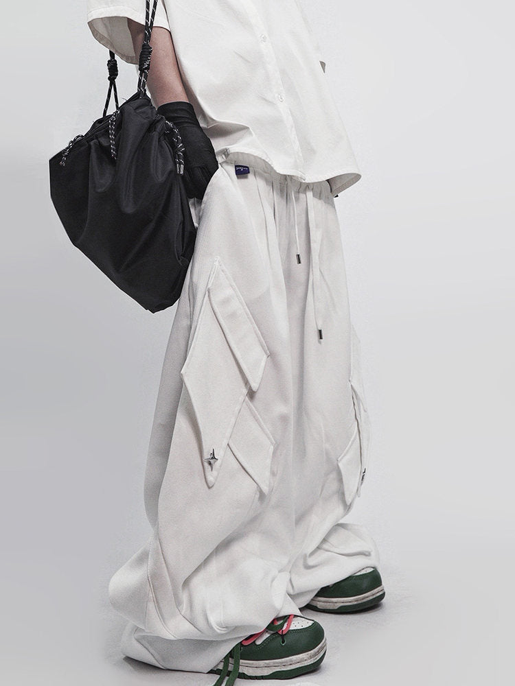 Multi Pocket Wide Leg Cargo Pants WN23975