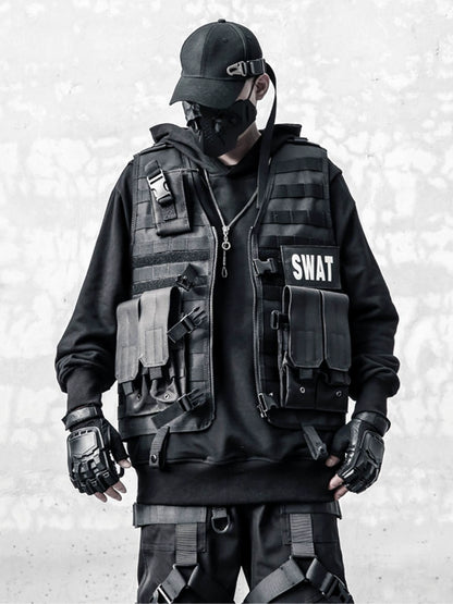 Sleeveless Large Pocket Tactical Jacket WN22299