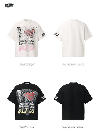 Skeleton Heart Graphic Short Sleeve T-Shirt WN26492