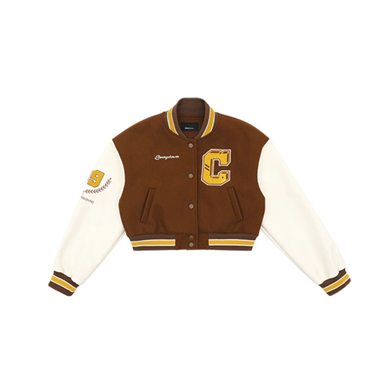 Letter Embroidery American Baseball Jacket WN8601