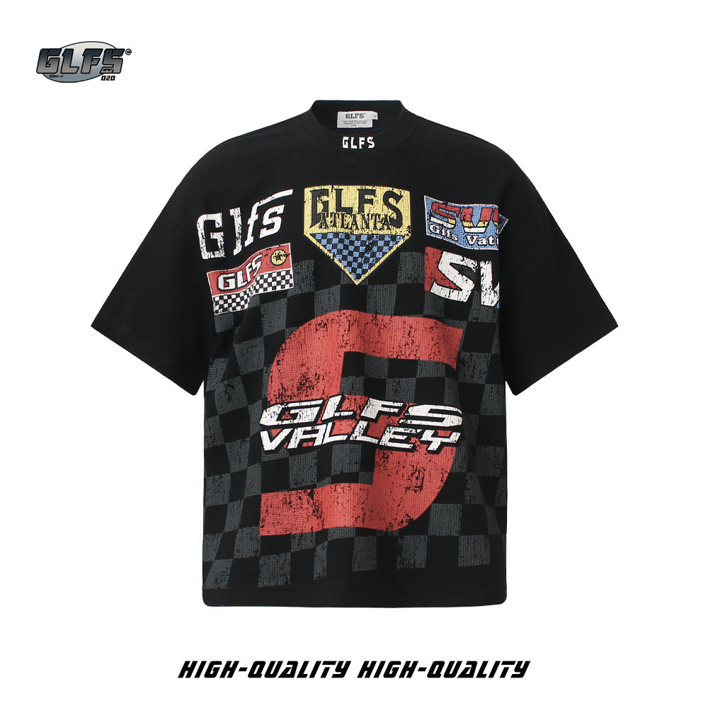 Checkerboard Number Short Sleeve T-Shirt WN26517