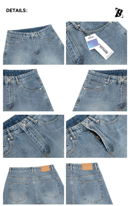 Washed Heavyweight Flare Denim Jeans WN26369