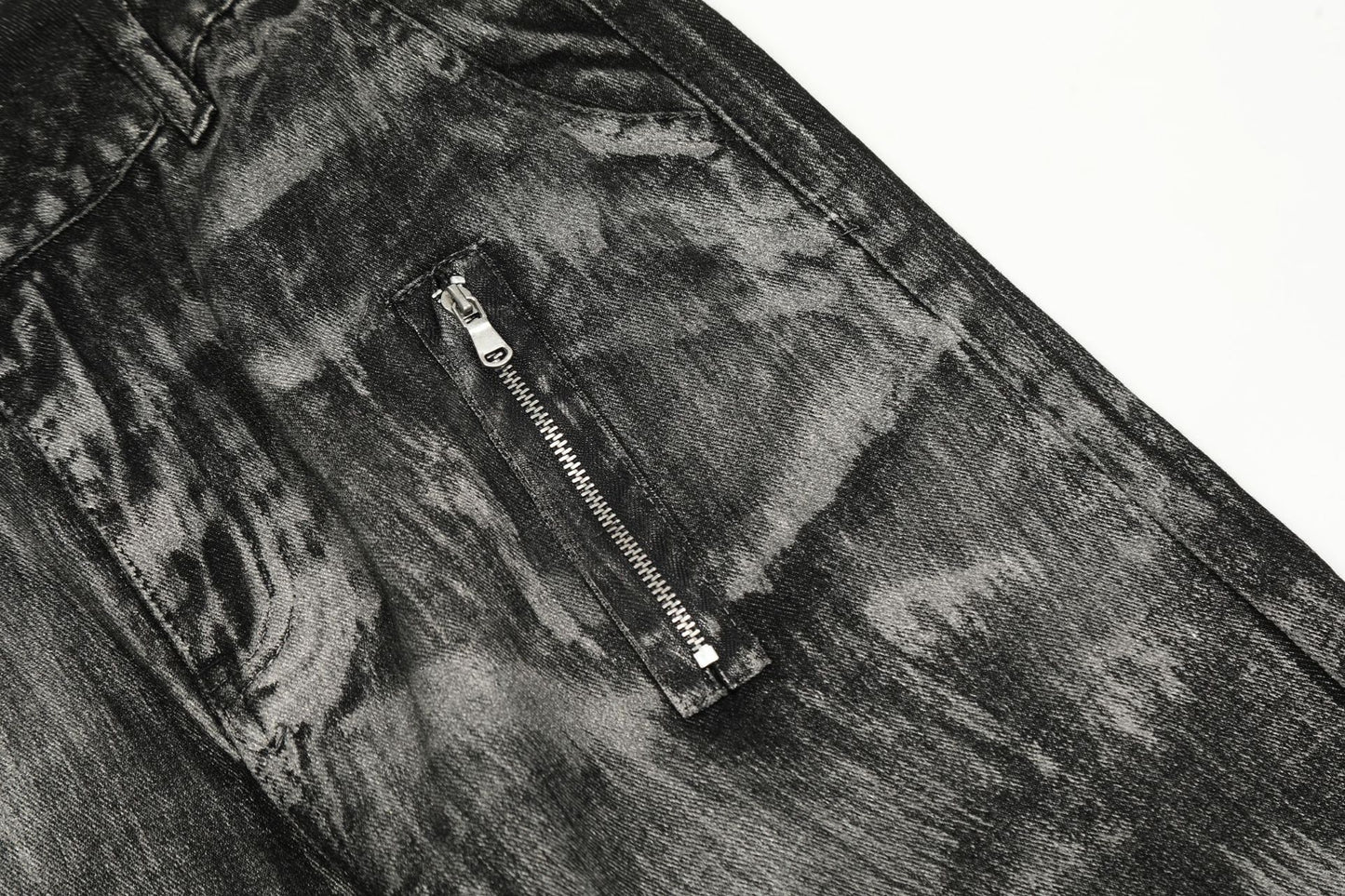 Paint Brush Zipper Design Micro Flare Denim Jeans WN16171