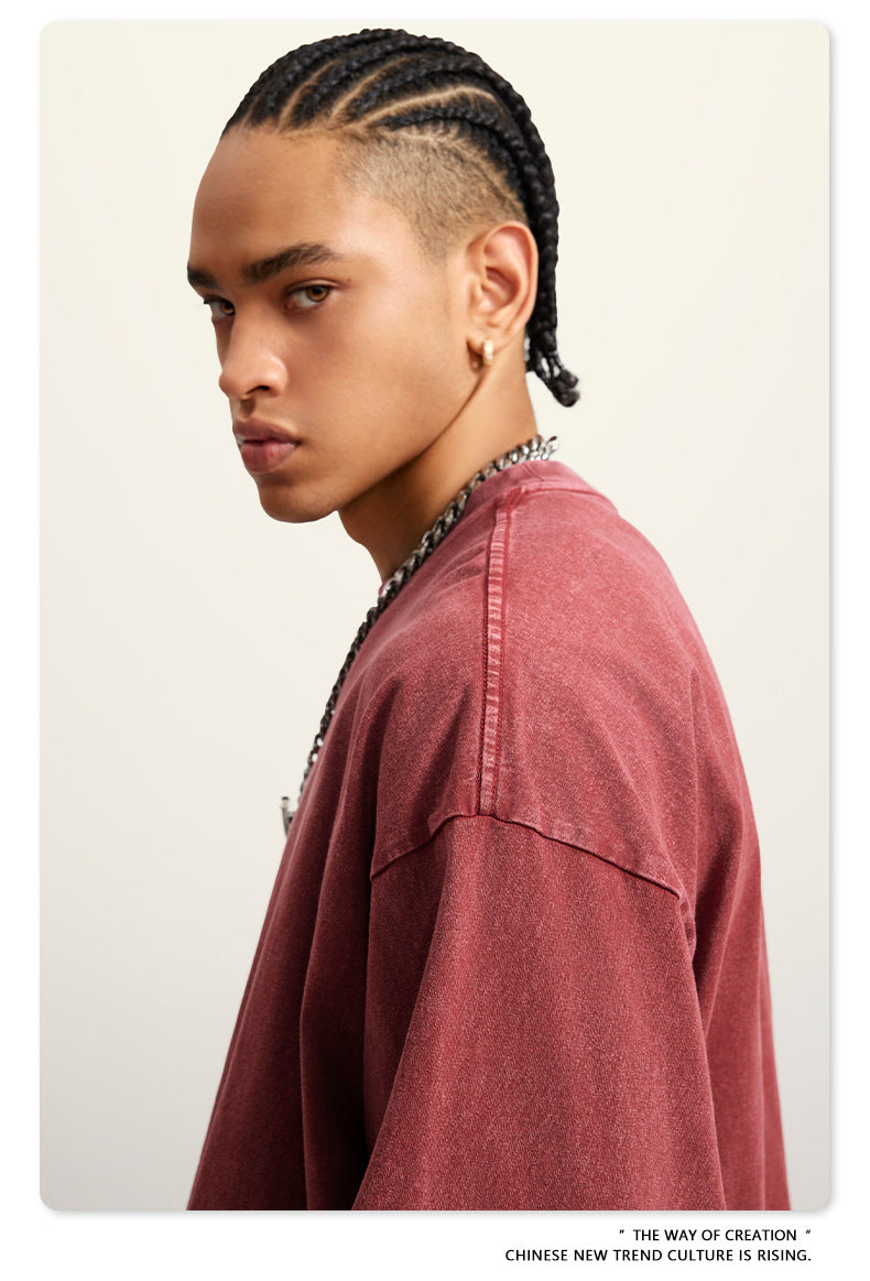 Oversize Washed Long-sleeve t-shirt WN6053