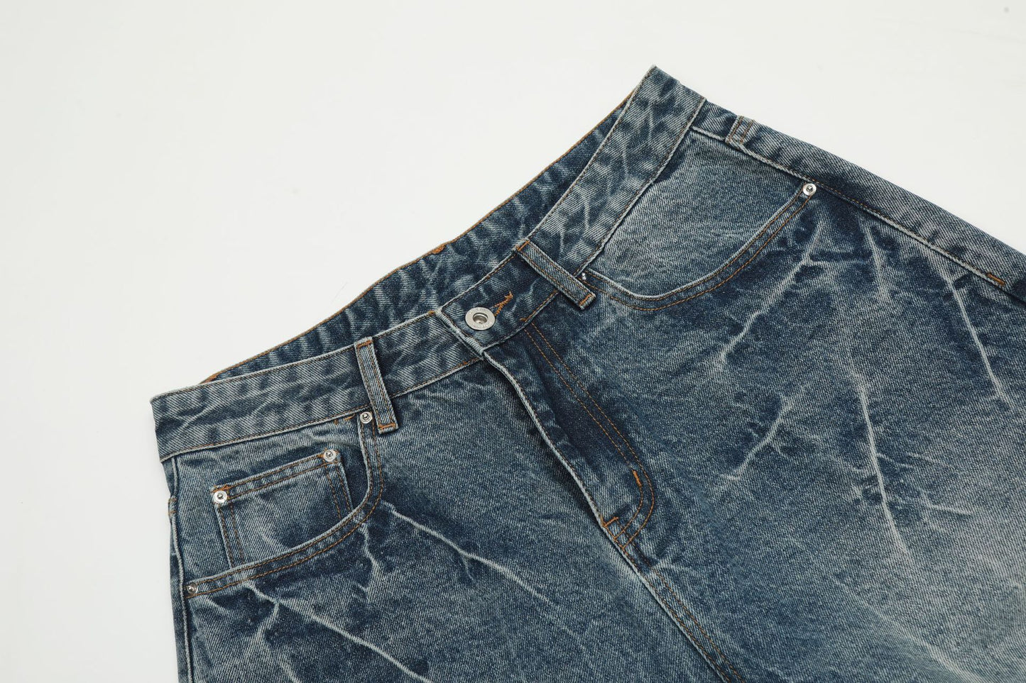 Washed Wide Leg Denim Half Pants WN25692
