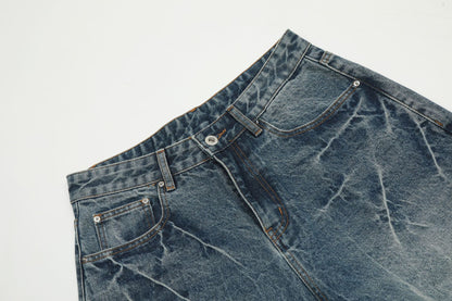 Washed Wide Leg Denim Half Pants WN25692