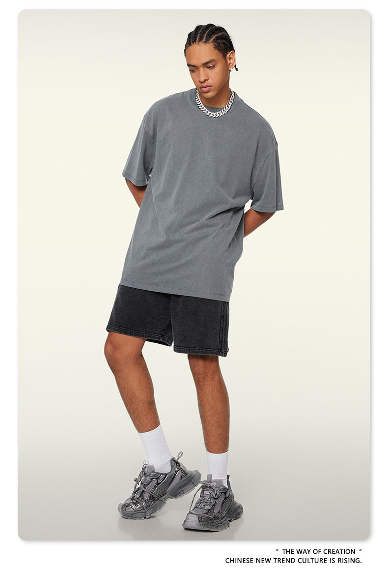 Washed Oversize Short-sleeve T-shirt WN6457