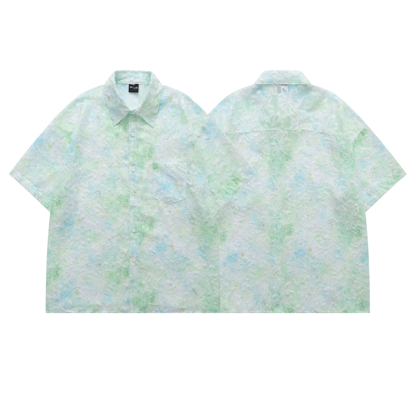 Marble Print Short Sleeve Shirt WN26951