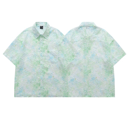 Marble Print Short Sleeve Shirt WN26951