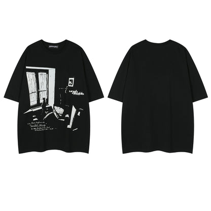 Graphic Print Oversize Short Sleeve T-Shirt WN16547