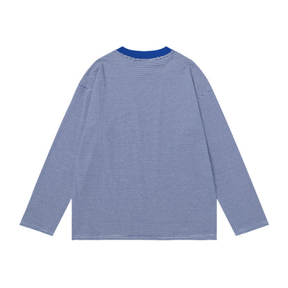 Striped Anime Graphic Oversize Long Sleeve T-Shirt WN25841