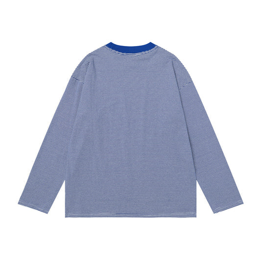 Striped Anime Graphic Oversize Long Sleeve T-Shirt WN25841