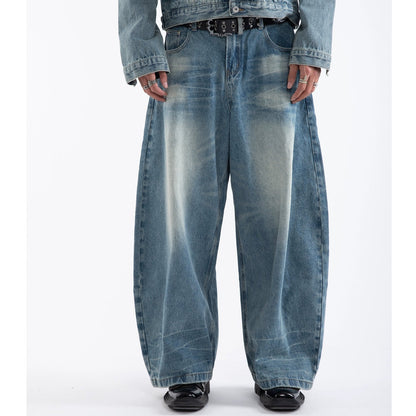 Washed Hooded Denim Jacket & Wide Leg Denim Jeans Setup WN20652