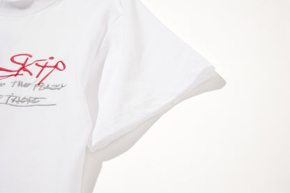 Letter Embroidery Short Sleeve T-Shirt WN25989