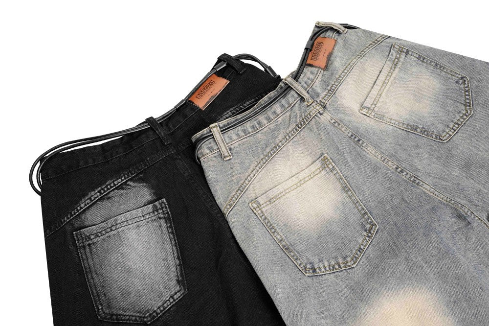Spray Paint Gradient Wide Leg Denim Jeans WN28063