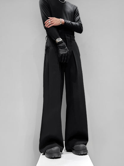 Draped Flare Straight Trousers WN23869