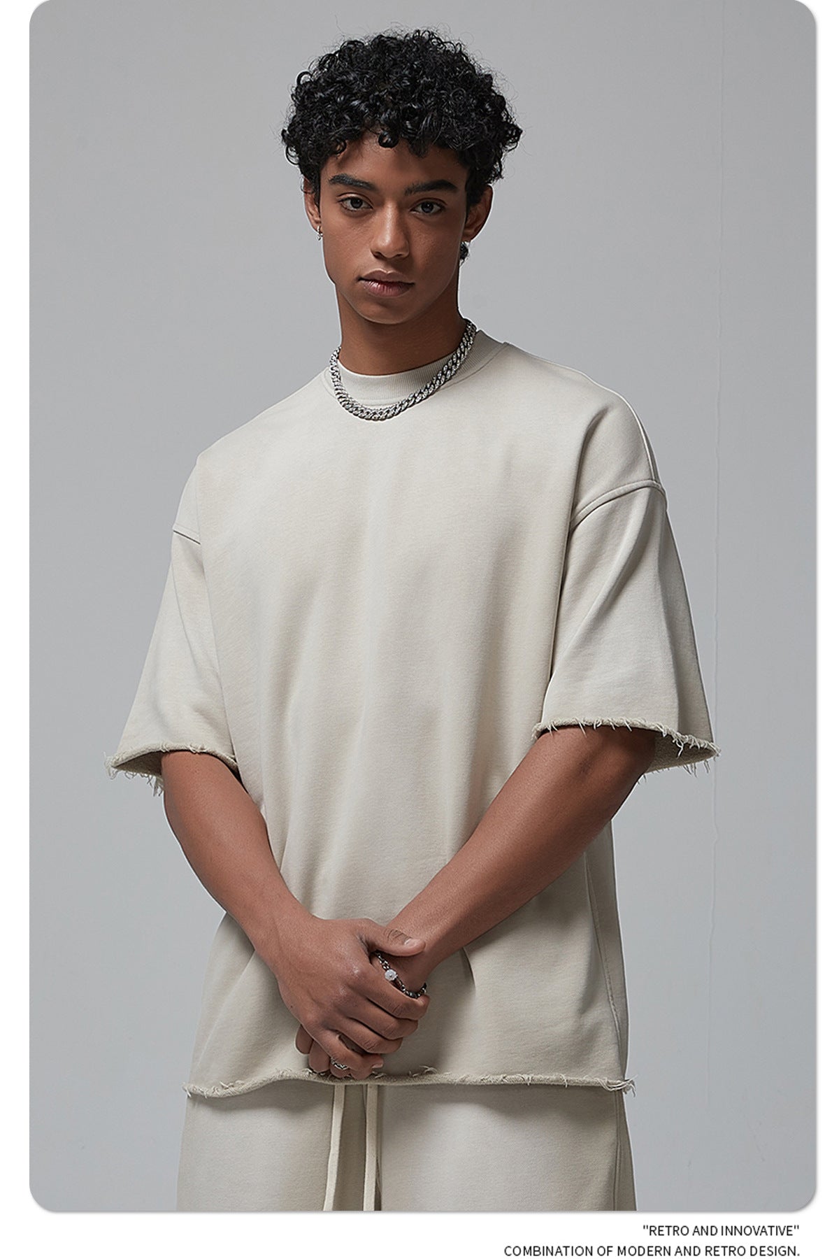 Oversize Spray-dyed Short-sleeve T-shirt & Spray-dyed Short Sweatpants Setup WN6639