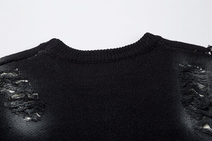 Tie-Dye Graffiti Butterfly Cutout Knit Sweater WN11412