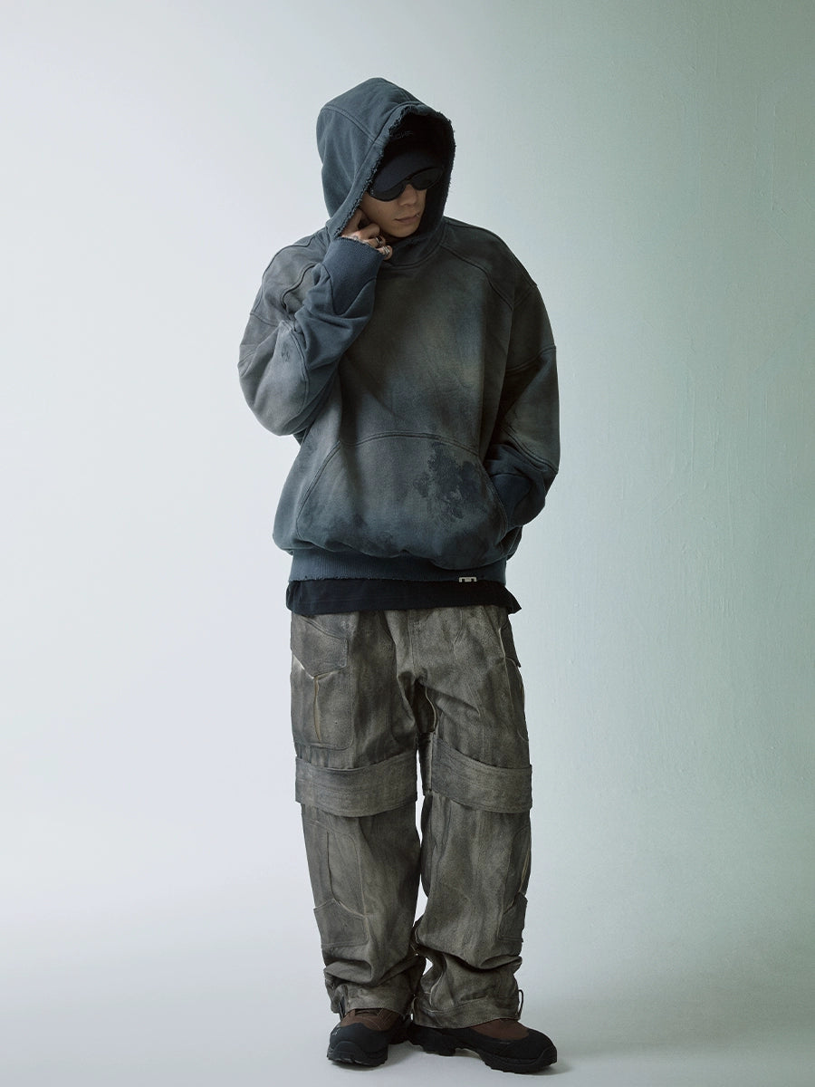 Handmade Gradient Spray-Dyed Oversize Hoodie WN12160