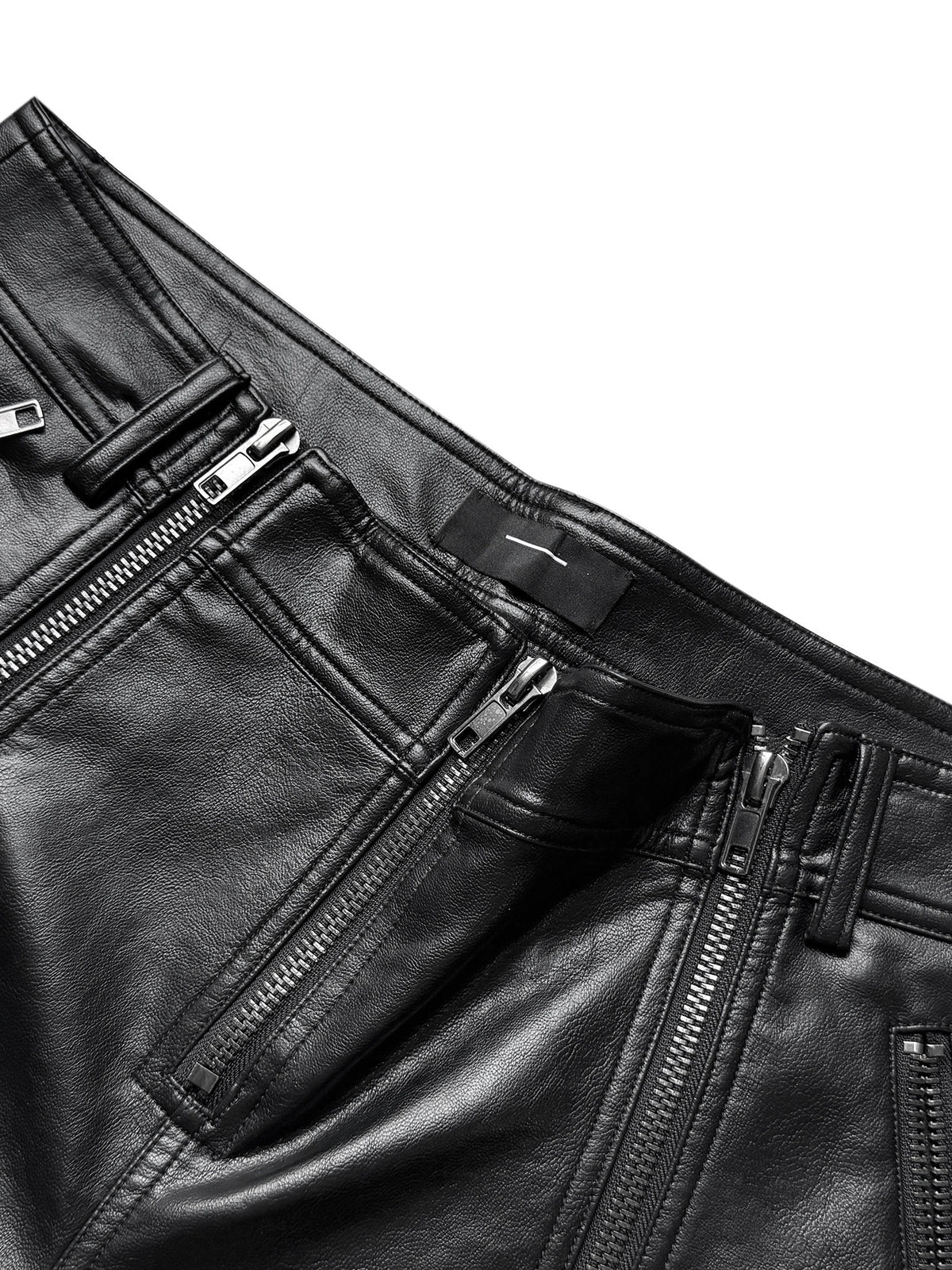 PU Leather Double-Ended Zipper Texture Flare Pants WN27062
