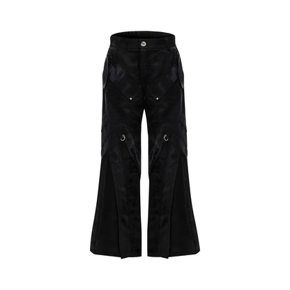 Metal Buckle Micro Flare PU Leather Pants WN7490