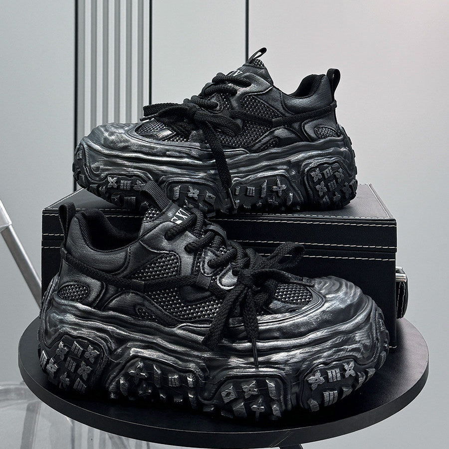 Mesh Platform Chunky Sole Sneakers WN24625