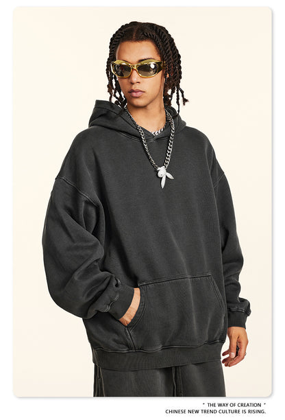 Washed Fleece Lining Oversize Hoodie WN9961