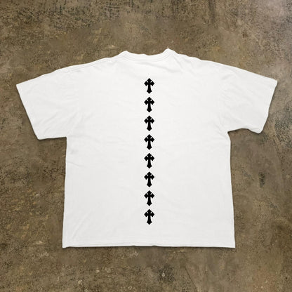 Heavyweight Cross Design Oversize Short Sleeve T-Shirt WN16225