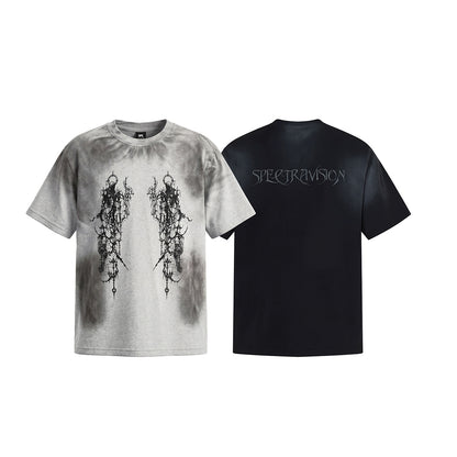 Washed Graphic Art Print Short Sleeve T-Shirt WN25500