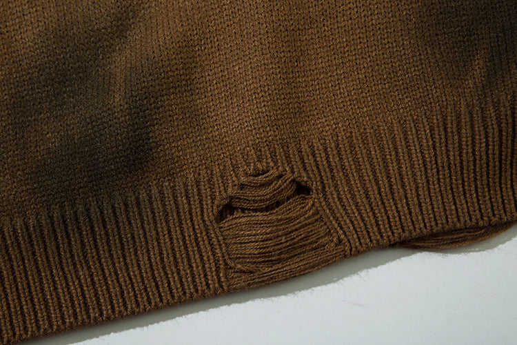 Spray Paint Damage Oversize Knit Sweater WN11431
