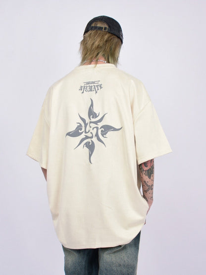 Letter Print Oversize Short Sleeve T-Shirt WN24476