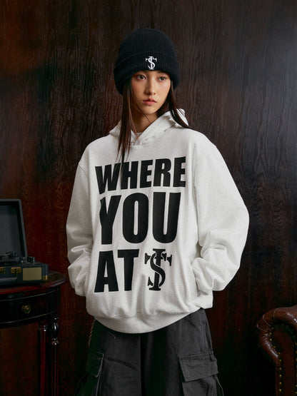 Letter Print Pullover Hoodie WN12033