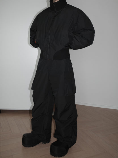 Water-Resistant Pleats Pocket Design Cargo Pants WN15162