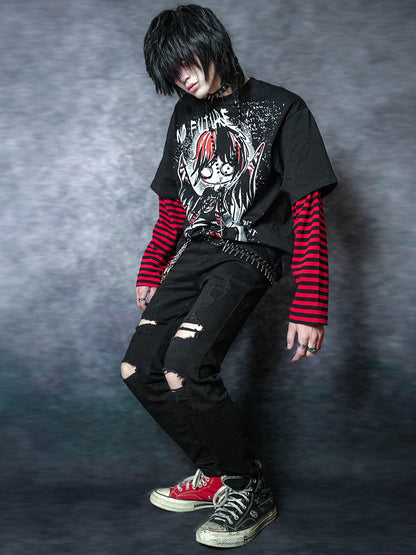 Slim Fit Stretch Damage Skinny Denim Jeans WN15951