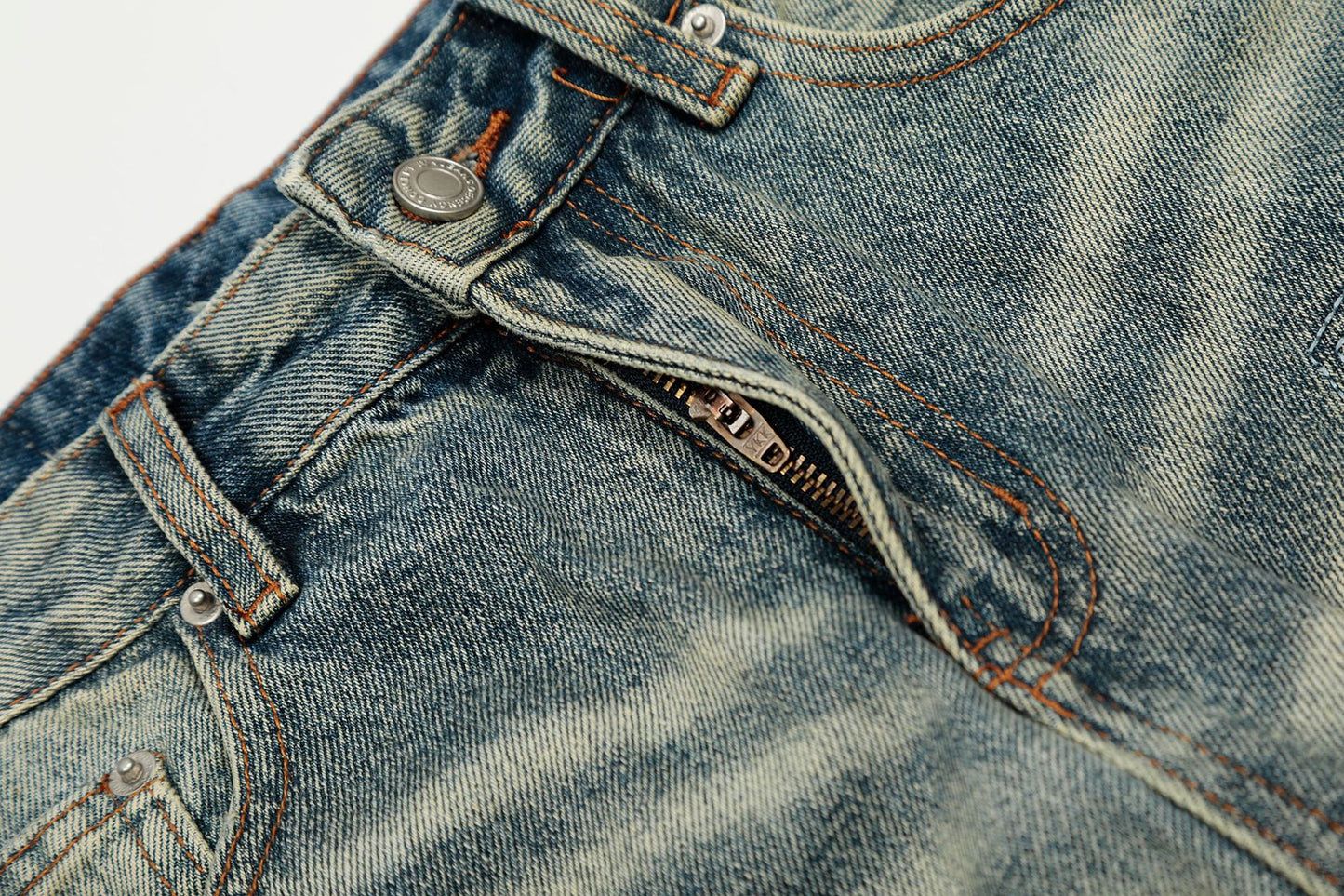 Dirty Washed Damage Flare Denim Jeans WN26103