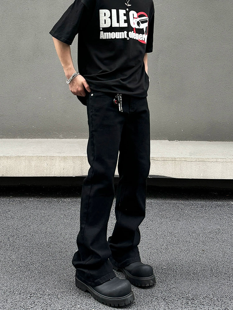 Longer hem Straight Denim Jeans WN19492