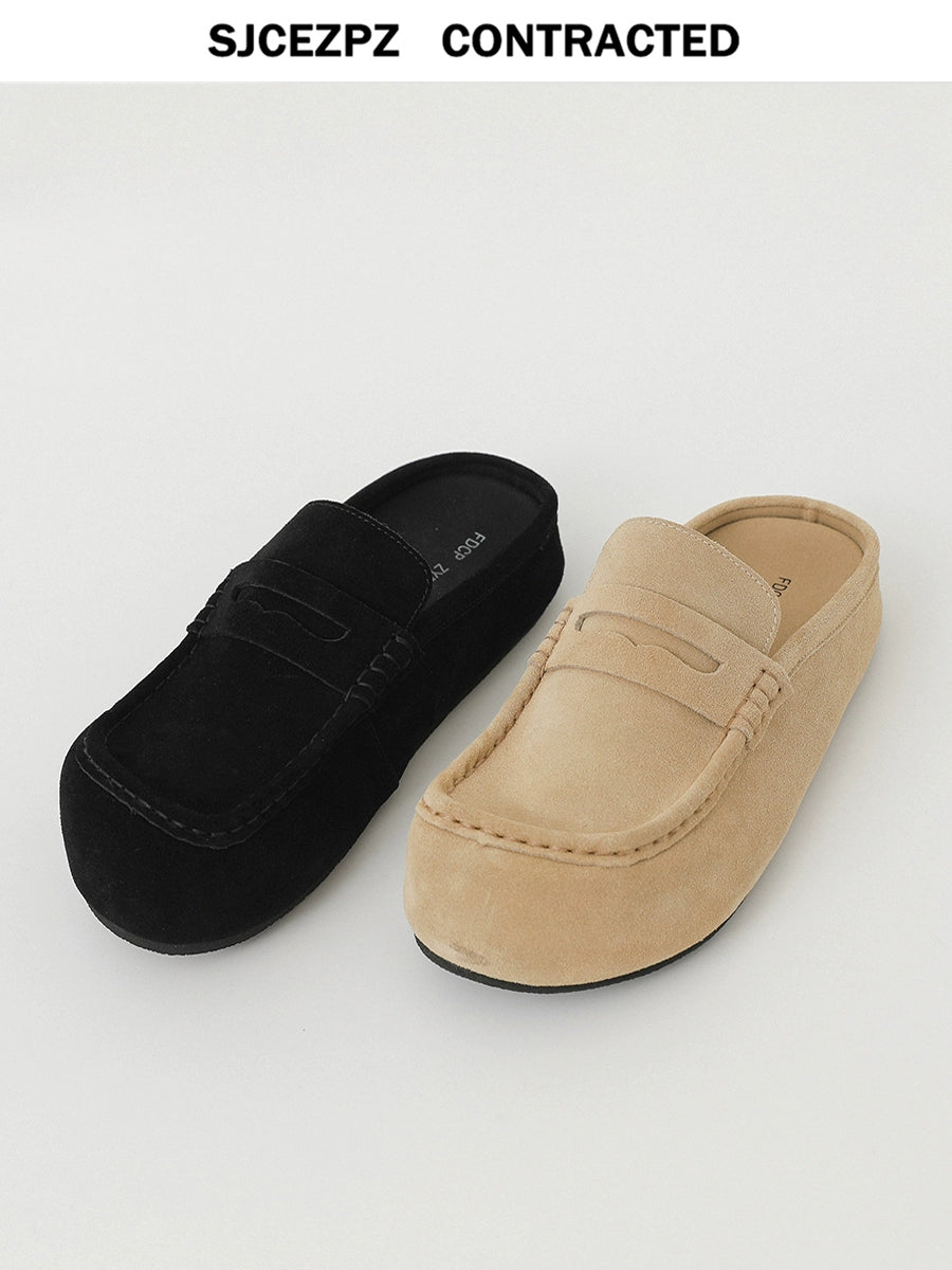 Suede Closed-Toe Mule Loafers WN21260
