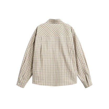 Plaid Letter Print Long Sleeve Shirt WN25410